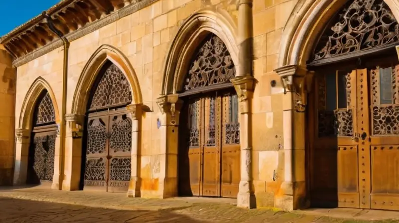 El casco histórico del pueblo medieval español está lleno de arquitectura y detalles ornamentales en un estado de desgaste natural