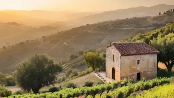 La tranquilidad del paisaje rústico de una aldea andaluza