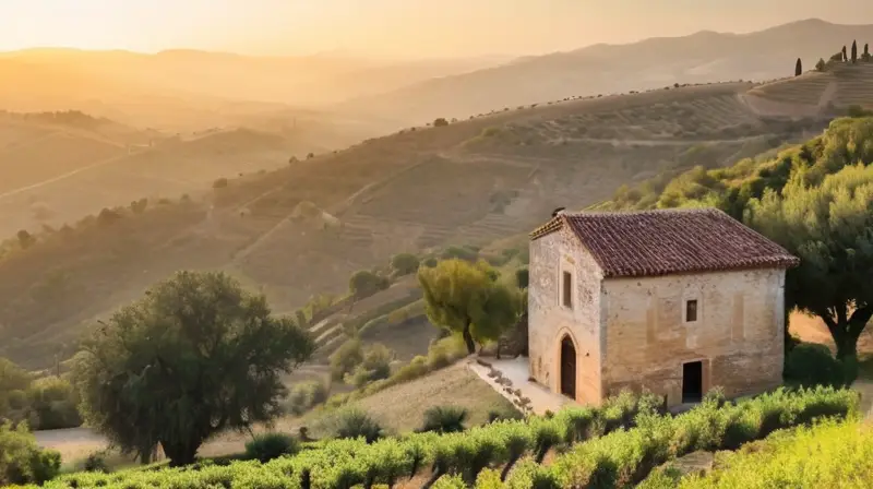 La tranquilidad del paisaje rústico de una aldea andaluza