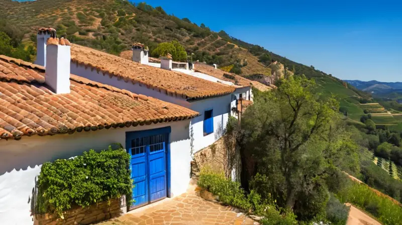 La pequeña aldea de Aracena se encuentra bañada en la luz cálida del sol