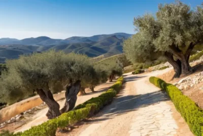 Una carretera serpentea suavemente por la Sierra de Aracena