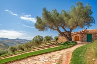 Un panorama rural tranquilo con paisajes verdes