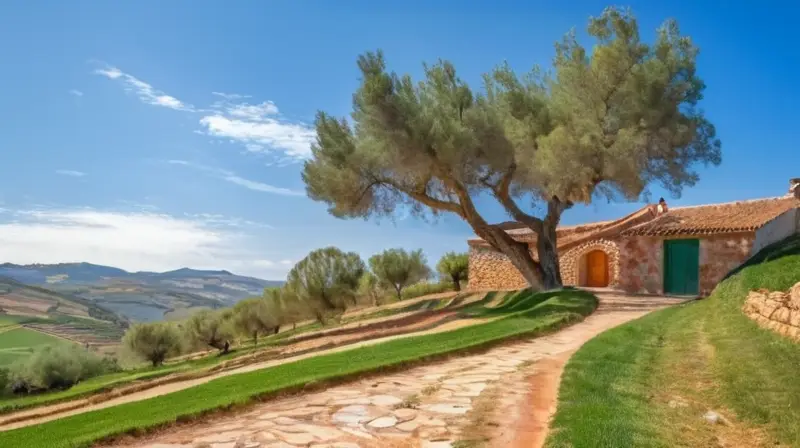 Un panorama rural tranquilo con paisajes verdes
