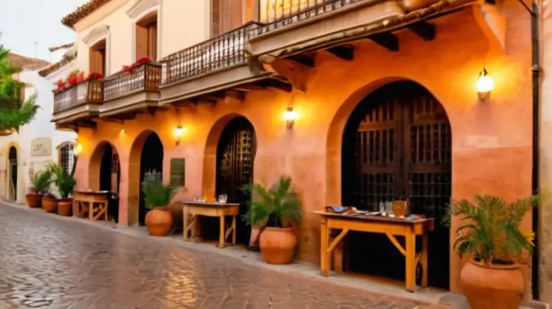 En Aracena, la puesta de sol ilumina con suavidad las calles empedradas de la vieja ciudad, mostrando la arquitectura y el encanto de sus casas y tabernas
