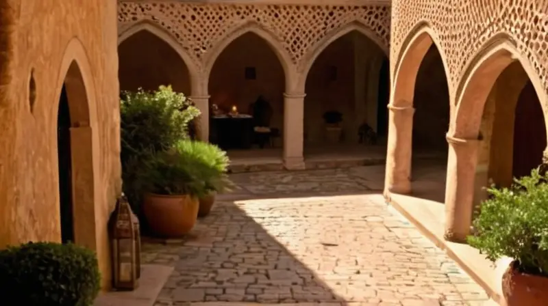 Un bonito pueblo histórico en un pequeño cuadrado tranquilo rodeado de arquitecturas medievales con una energía relajante y serena