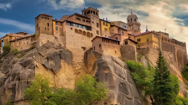 La ciudad vieja destaca por sus edificios magníficos hechos de piedra que combinan suaves tonos beige y dorado con detalles ornados y un toque de naturaleza verde