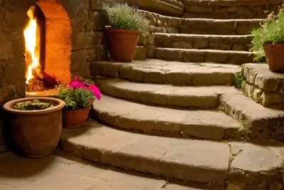 Un mercado al aire libre lleno de texturas naturales: lajas de piedra