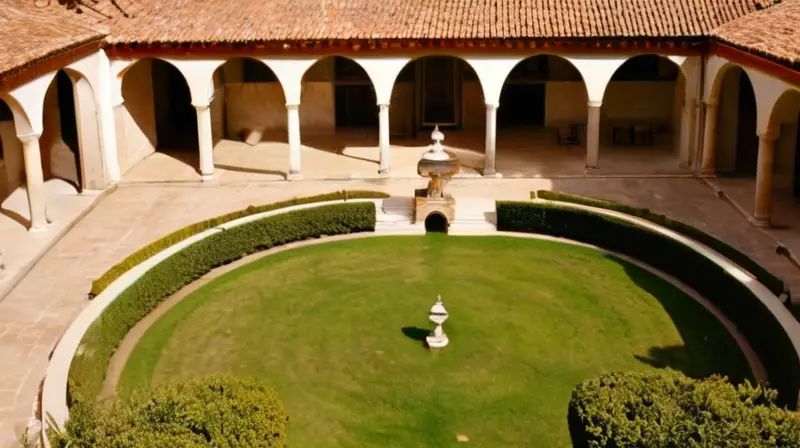 La plaza está rodeada de edificios del siglo XVIII con muros de piedra y tejados de terracota
