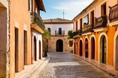 El barrio histórico de Aracena exhibe calles empinadas y empedradas