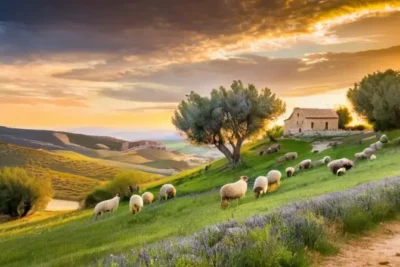 Un paisaje de colinas onduladas