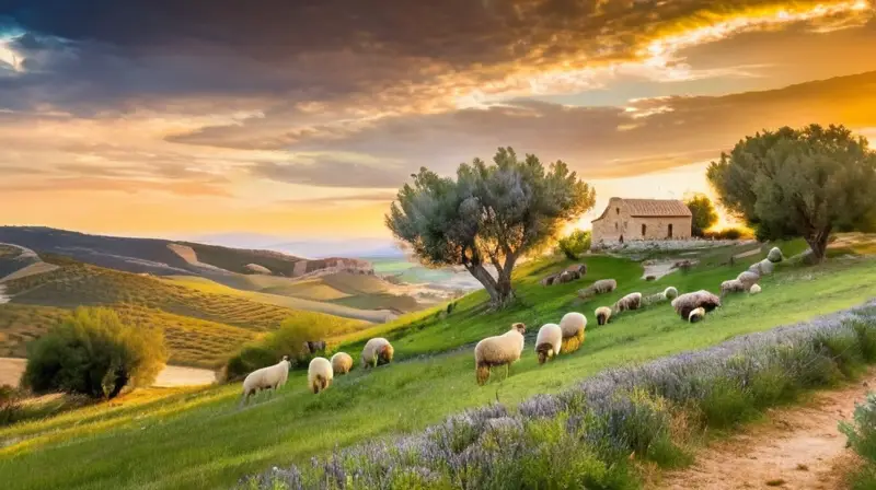 Un paisaje de colinas onduladas