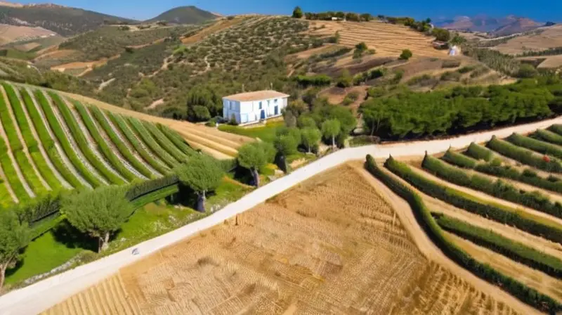Una aldea se extiende en una valle entre las montañas de la Sierra Norte de Sevilla